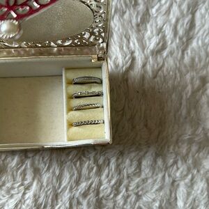 Silver plated with cubic zirconia 3 band set